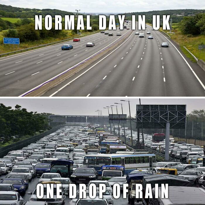 England Road and weather meme 