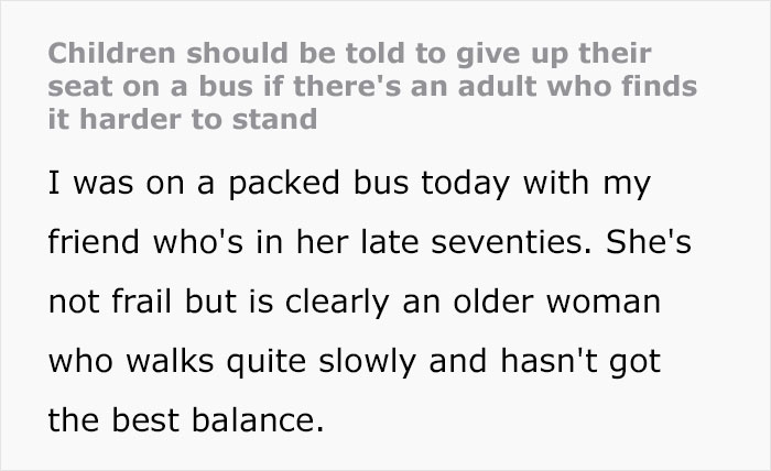 Woman Complains None Of The Kids On A Bus Offered Their Seat To An Elderly Passenger, Gets Perspective