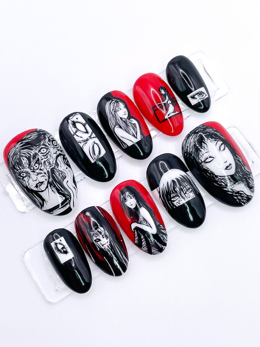 Tomie Of Xs Rounds- Inspired Nail Art Set