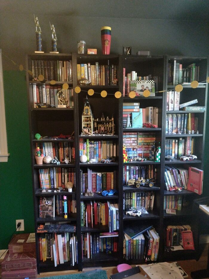 This Is 1 Of Eight Bookshelves I Have In My House... We Have A Lot Of Books. (Haven't Cleaned It Up In A While)