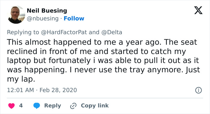 Guy Gets His Laptop Obliterated By A Passenger As He Reclines His Seat, Folks Talk Plane Etiquette