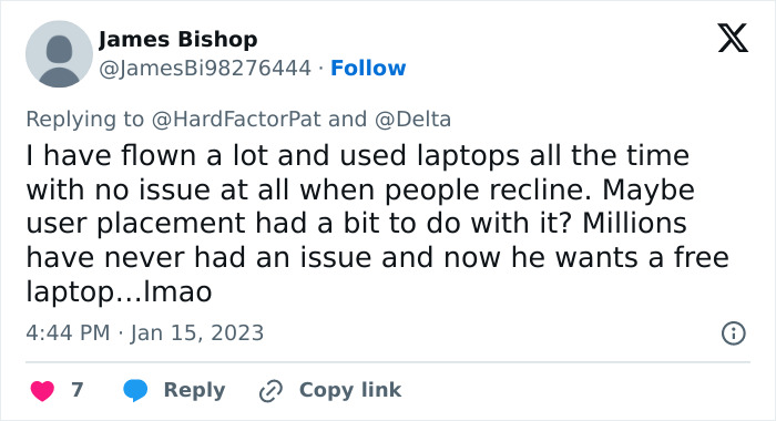 Guy Gets His Laptop Obliterated By A Passenger As He Reclines His Seat, Folks Talk Plane Etiquette