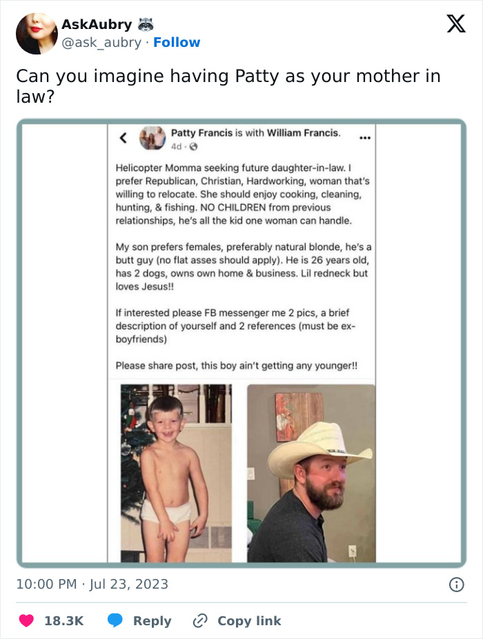 Helicopter Mom Is Determined To Find Her Son A Wife, The Internet Thinks She Needs A Reality Check