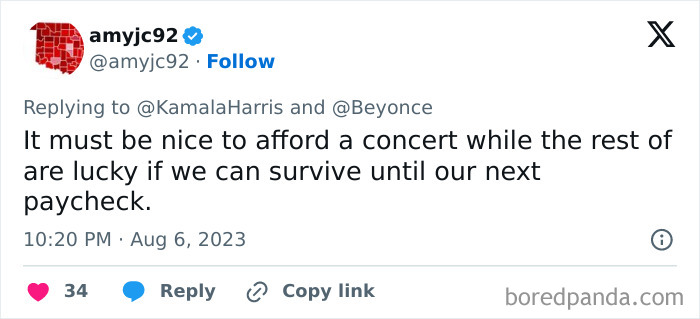 Vice President Kamala Harris Makes People React After Attending Beyoncé Show In A Gold Shirt