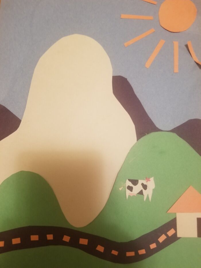 I Did The Sun, Mountains And House. My Sister Did The Cow