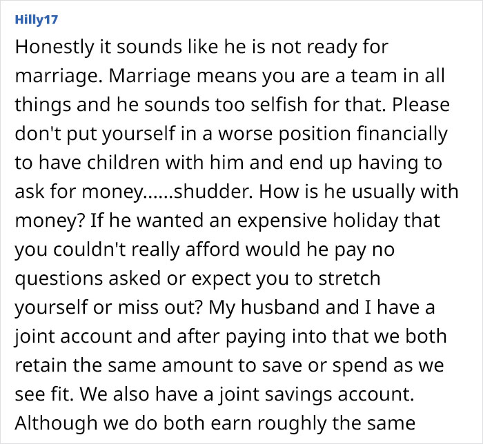 “Completely Separate”: Woman Is Worried About Fiancé’s Desire To Not Share Income