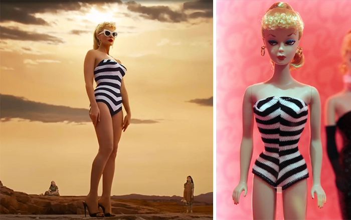 When Barbie Is First Seen During The 2001: A Space Odyssey Homage, She's Wearing The Black-And-White Bathing Suit That The First Ever Barbie Wore When The Doll Was Released By Mattel In 1959