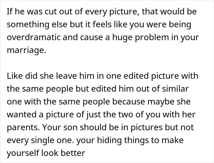 "She Hasn't Stopped Crying": Man Cancels Honeymoon After Wife Edited His Son Out Of Wedding Pics "She Hasn't Stopped Crying": Man Cancels Honeymoon After Wife Edited His Son Out Of Wedding Pics