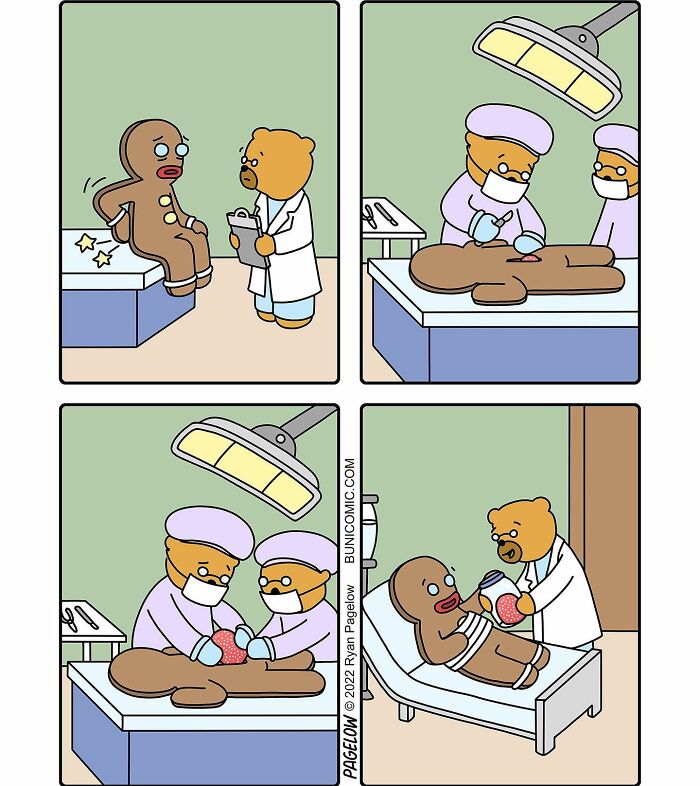 Artist Creates Cute Comics With Not-So-Cute Endings; Here Are 28 Featuring The Character Bear Doctor (New Pics)