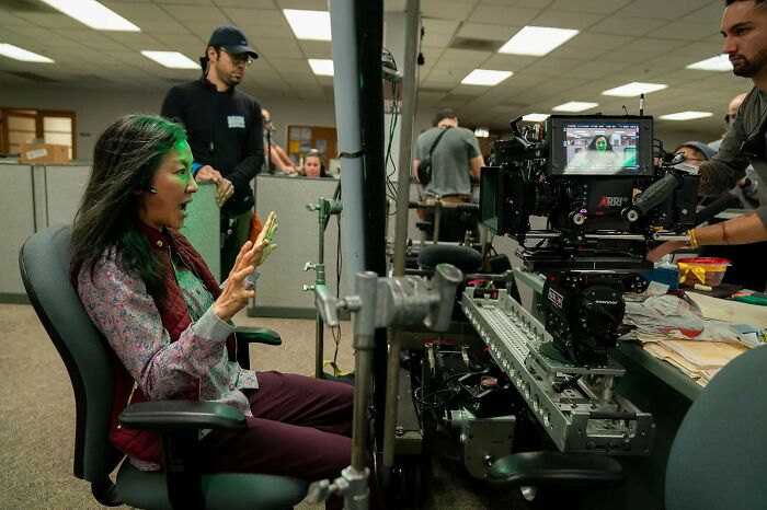 Michelle Yeoh On The Set Of Everything Everywhere All At Once