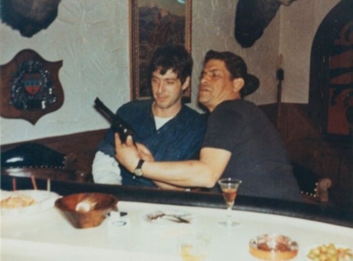 Al Pacino & Al Lettieri Taking A Break From The Filming Of 'The Godfather'