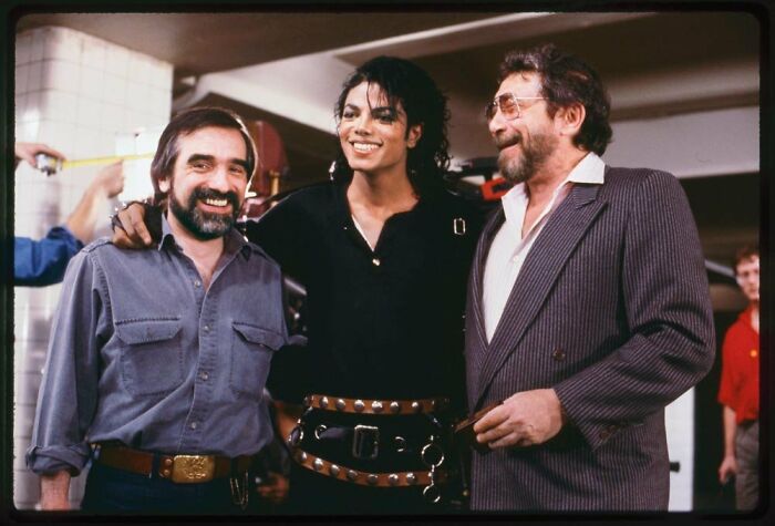Michael Jackson, Martin Scorsese And Walter Yetnikoff On The Set Of 'Bad' In 1987