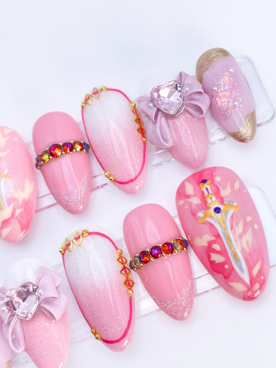 Sword Art Online- Asuna Inspired Nail Art Set