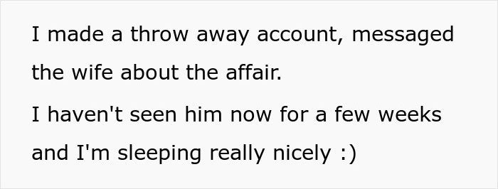 Guy Tells Wife About Her Husband’s Affair Because It Was Interrupting His Sleep Guy Tells Wife About Her Husband’s Affair Because It Was Interrupting His Sleep