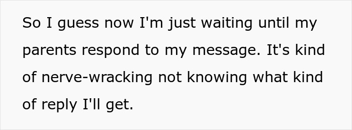 Text about a 17-year-old’s life shaken up waiting nervously for parents to respond after a long world trip reunion. Text about a 17-year-old’s life shaken up waiting nervously for parents to respond after a long world trip reunion.