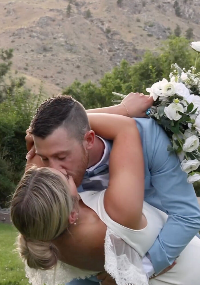 Bride Asks 15 Men That Helped Her Escape Abuse To Walk Her Down The Aisle