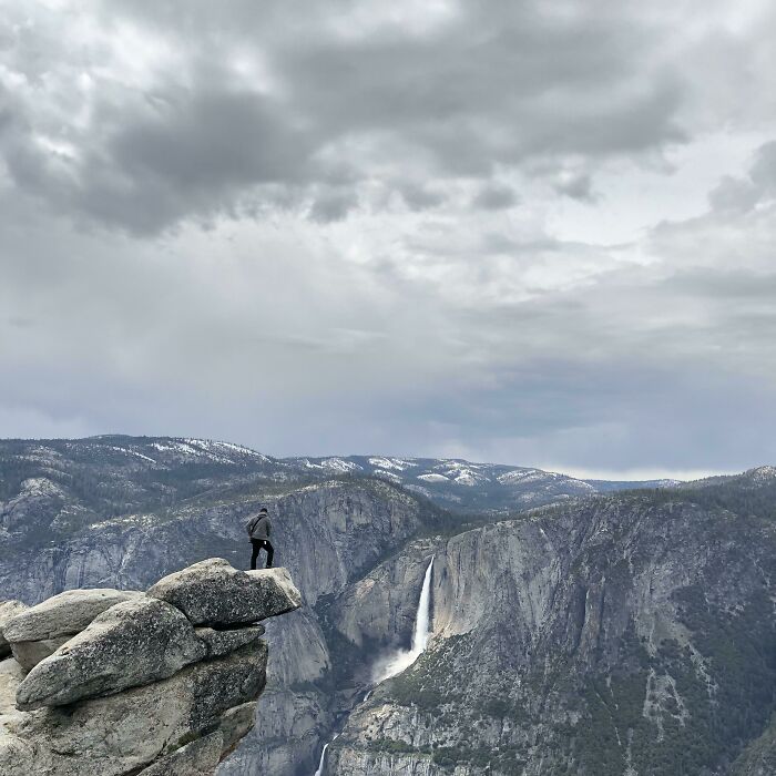 Glacier Point, Yosemite National Park. I’m Afraid Of Heights, But My Friend Isn’t