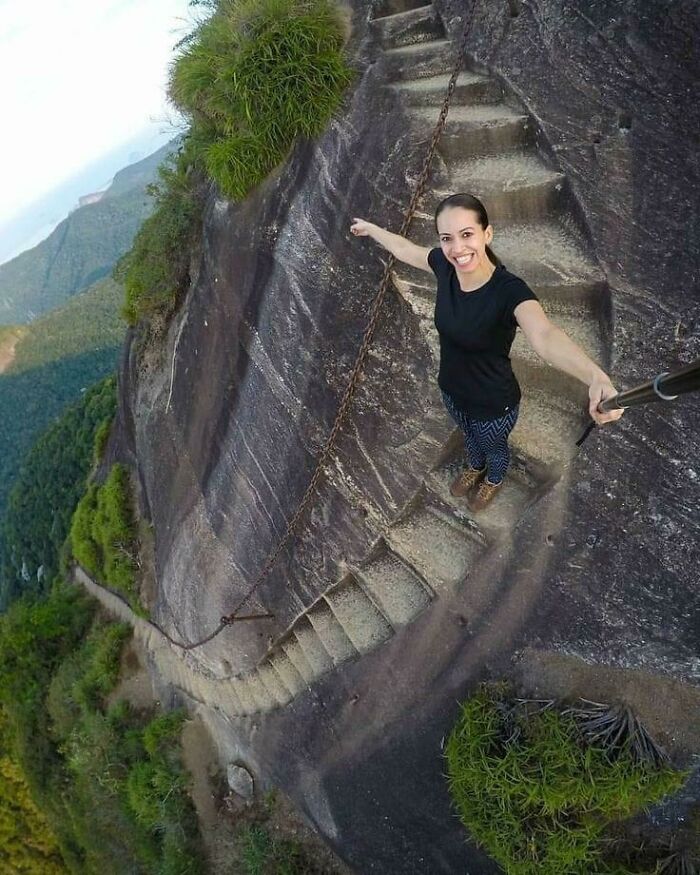 On Top Of The Stairs In Pico Tijuca, Brazil