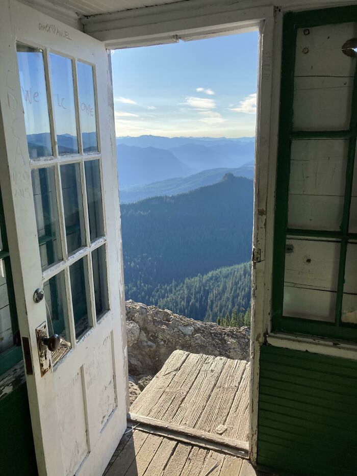 The View From High Rock Lookout, Washington State. Will Someone Please Close The Door?