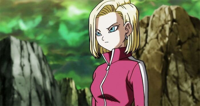 Android 18 wearing pink sport outfit