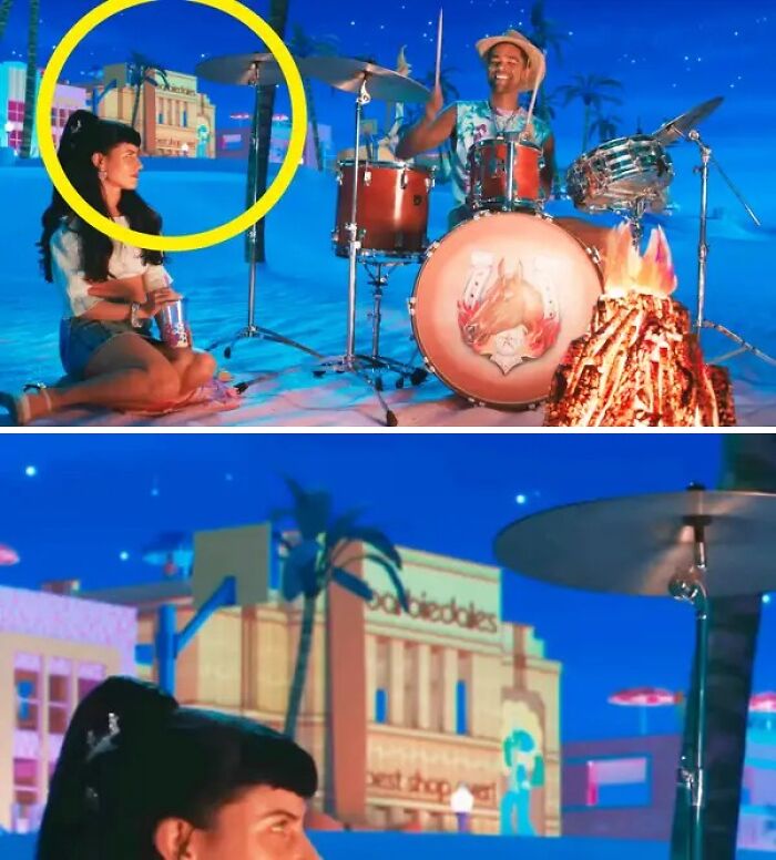 When All Of The Kens Are Serenading The Barbies With "Push" By Matchbox Twenty, You Can See There's A Store In The Background Called "Barbiedales," A Reference To Bloomingdale's