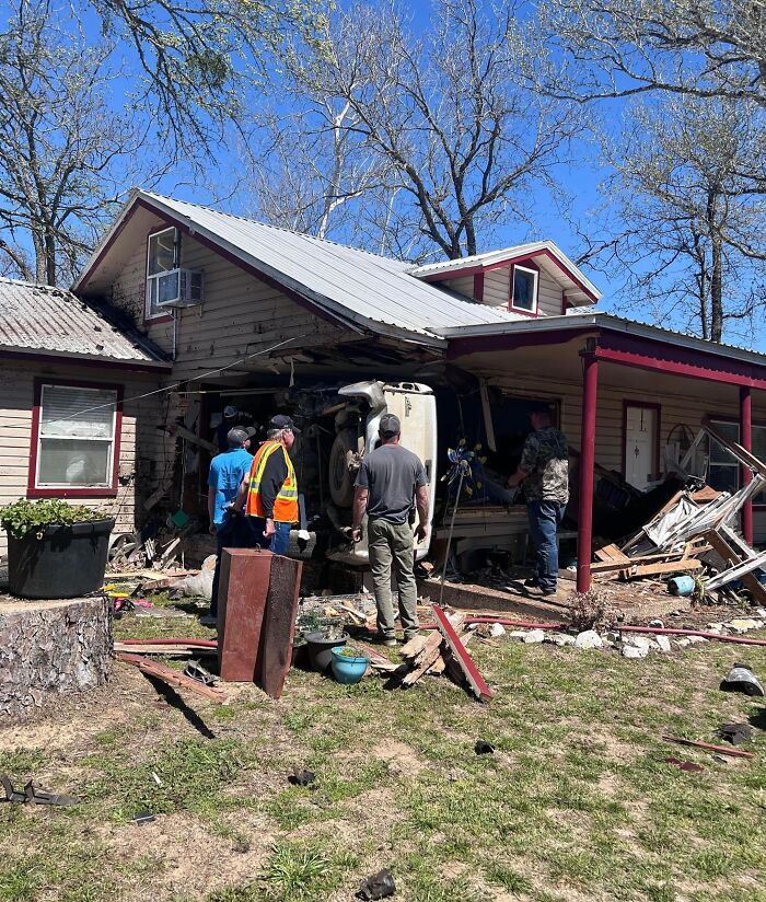 My Parents Live ~40 Feet Off The Highway, This Morning A Drunk Driver Plowed Into Their Home