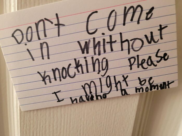 My 8-Year-Old Cousin Put This Note Up On Her Bedroom Door