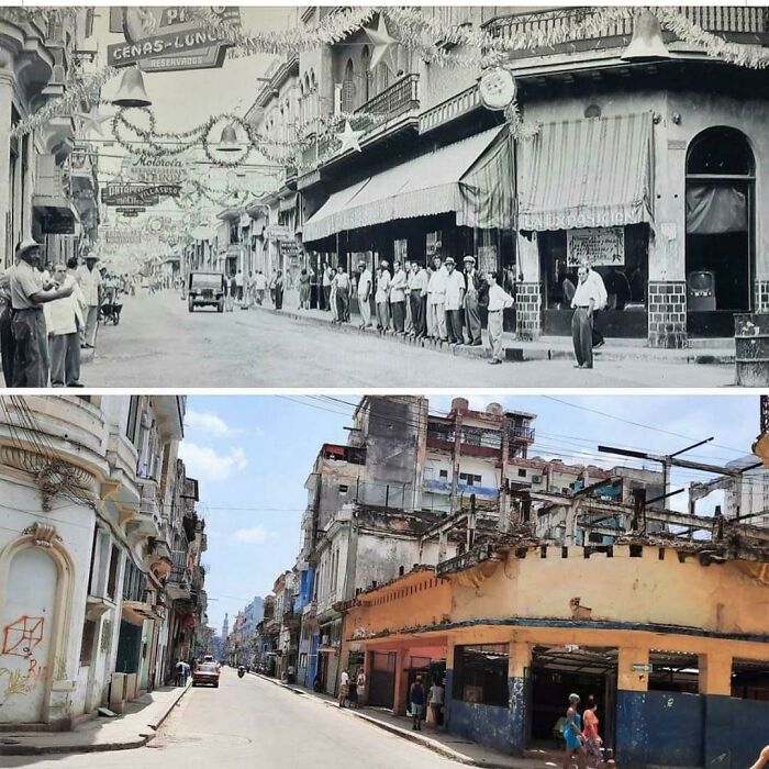 Escobar Street In Havana 1950 And Now