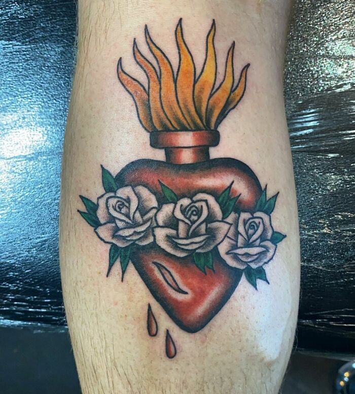 American traditional heart tattoo