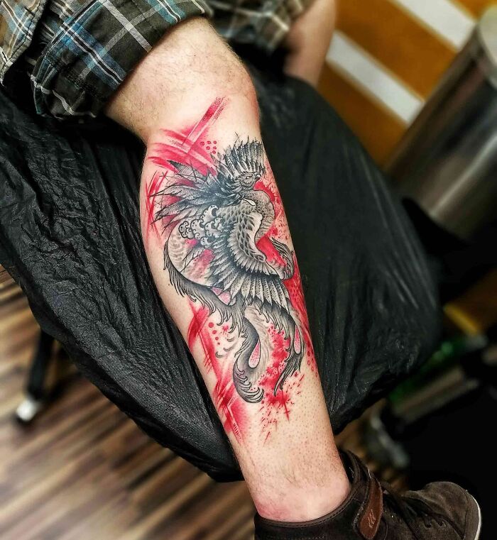 Phoenix Calf tattoo