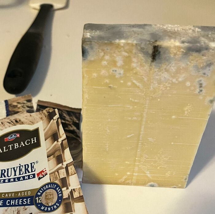 Just Getting Ready To Cook Valentine’s Day Dinner And Opened The Block Of Cheese I Bought Today