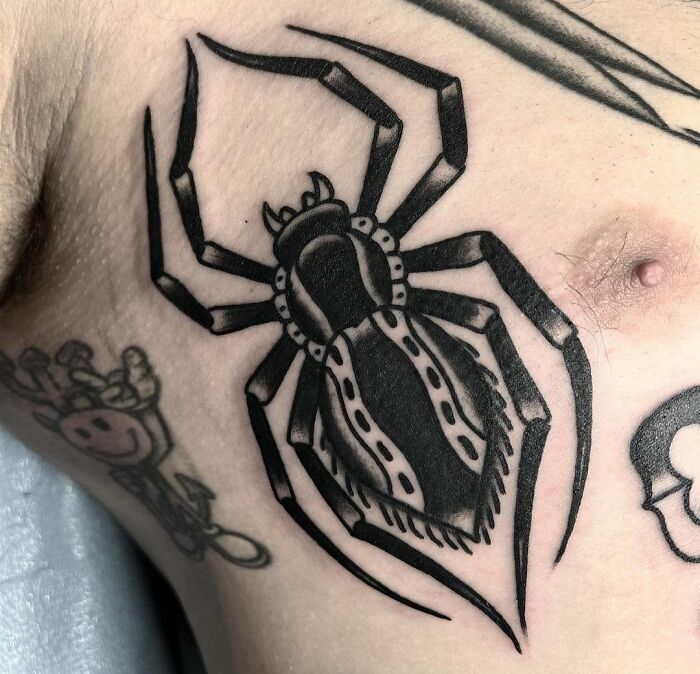 American traditional spider tattoo