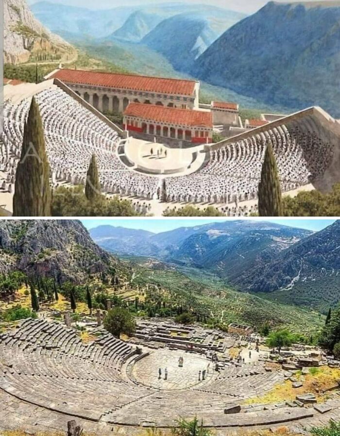 El antiguo teatro de Delfos, Grecia