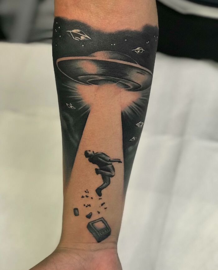 UFO Arm Tattoo