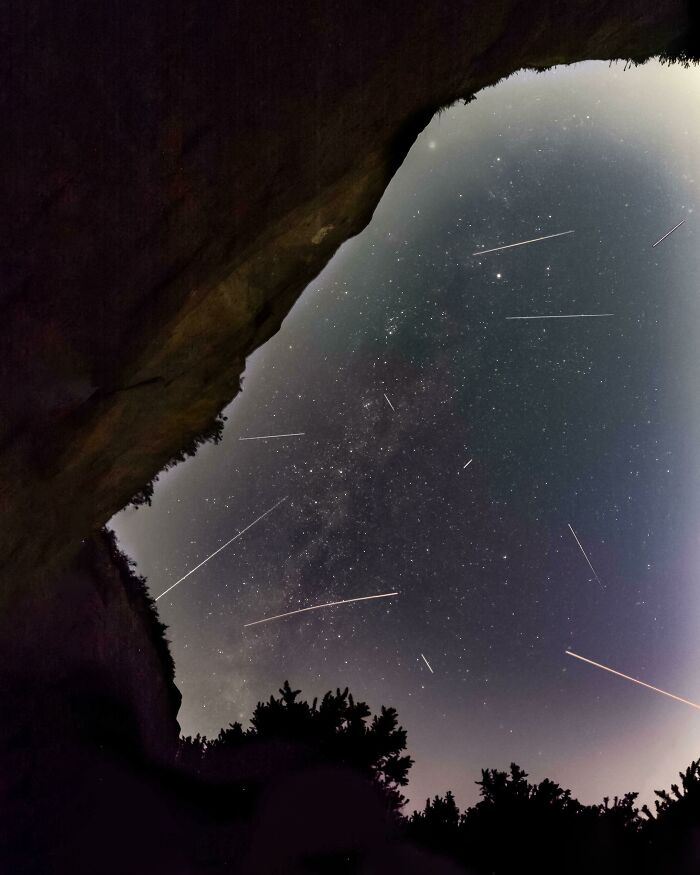 ITAP Of The Geminids Meteor Shower & Milky Way