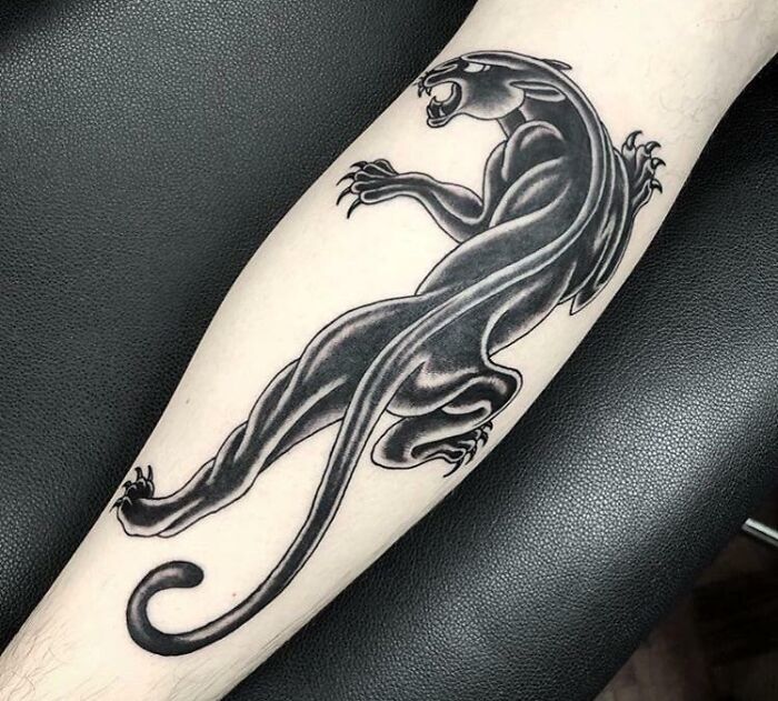 American traditional panther tattoo