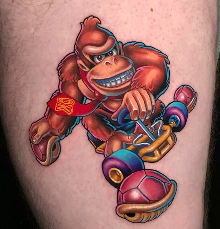 Mario Kart 64 Donkey Kong Tattoo