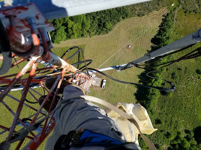 This Is 400 Feet Up On An Antenna Tower