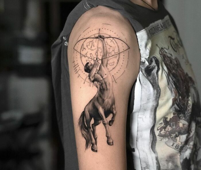 Sagittarius shoulder tattoo