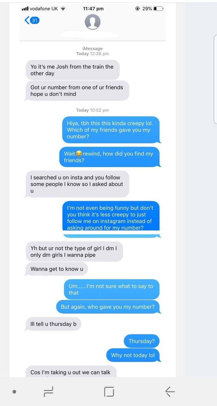 Nice Guy Decides To Stalk Girl He Meets On Train. Then Gets Mad That She Doesn't Like Stalkers