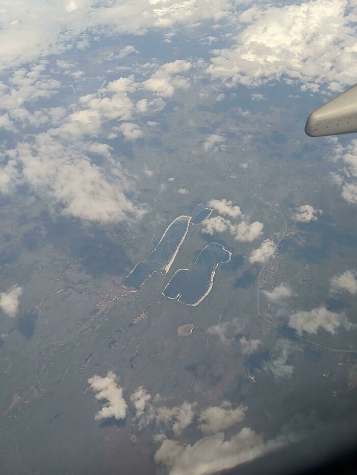 I Flew Over Some Lakes That Looked Like A Man Walking His Lama