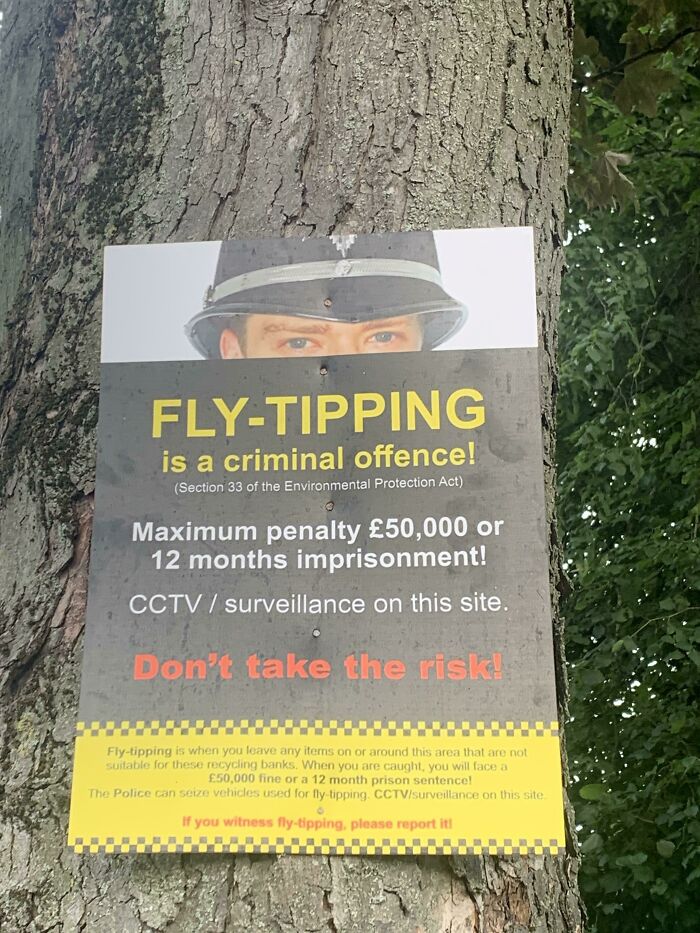 The Police Officer On This Anti Fly Tipping Poster Is Just Justin Timberlake With A Photoshopped Police Hat