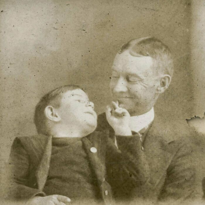 Father And Son Goofing Off, 1910s