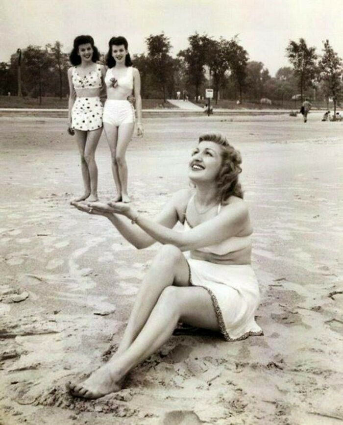 Forced Perspective On The Beach, Circa 1943