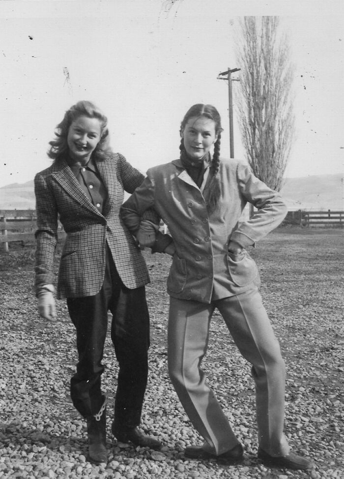 Both Men And Women That Came Along To The Many Divorce Ranches In Nevada, Were Referred To As "Dudes". These Two Dudes Were Staying At The Flying Me Ranch In Washoe Valley, During Their Respective Divorces. 1947
