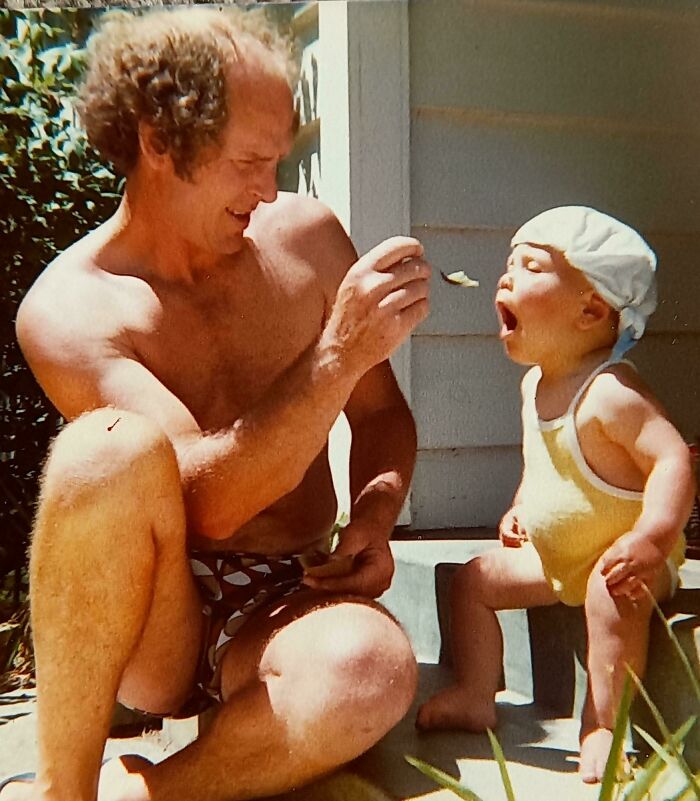 Summer 1979. Me And The Old Man Sitting Down For Lunch