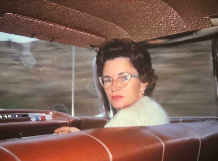 Mom Keeping An Eye On Us Kids While On A Family Road Trip, 1963