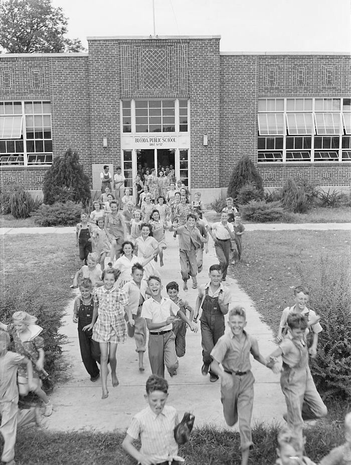 July, 1942: Children Leaving School. Dunklin County, Missouri