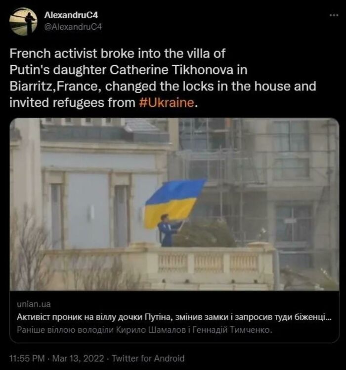 Flying An Ukrainian Flag Is The Cherry On Top