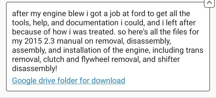 Getting A Job At Ford For Access To Their Tools And Documents So He Can Fix His Car, Quits Afterwards And Puts The Docs Online For Anyone To Use